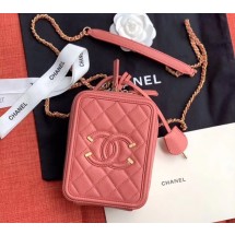 Chanel vanity case Grained Calfskin & Gold-Tone Metal AS0988 pink JK4585vX95