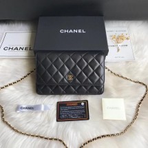 Chanel WOC mini Flap Bag Cannage Pattern A33816C Black JK3944xh67