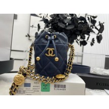 Cheap Chanel Drawstring Bag & Gold Metal A68081 dark blue JK2316sJ42