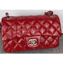 Cheap Copy Chanel 2.55 Series Double Flap Bag Burgundy Original Patent Leather CF7024 Silver JK281Eq45