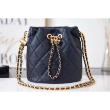 Cheap Copy Chanel Drawstring Bag Grained Calfskin & Gold Metal AS2859 black JK3007Eq45