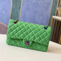 Cheap Fake Chanel Classic Handbag Lambskin & Color Metal A01112 Green JK2797BC48