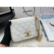 Copy 1:1 Chanel Flap Lambskin Shoulder Bag AS2975 white JK2790xD64