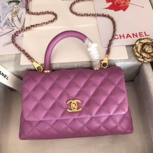 Copy 1:1 Chanel Small Flap Bag with Top Handle A92991 Purplish JK4250xD64