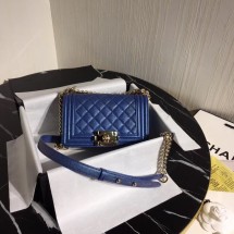 Copy Best Boy Chanel Flap Shoulder Bag Original Leather Blue A67085 Gold JK4571Qc72