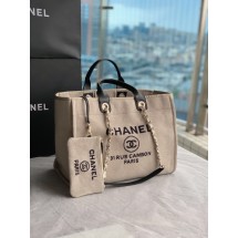 Copy Chanel Canvas Tote Shopping Bag B66941 Beige JK2284Zn71