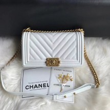 Designer Chanel Leboy Original Caviar leather Shoulder Bag A67086 white gold chain JK5102vs94