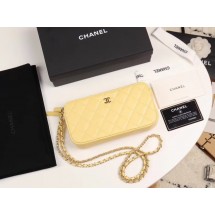 Fake 1:1 Chanel Calfskin & Gold-Tone Metal A82527 yellow JK4630YK70