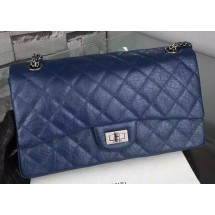 Fake 1:1 Chanel Classic Flap Bag Black Original Calfskin Leather CHA6059 Blue JK444YK70