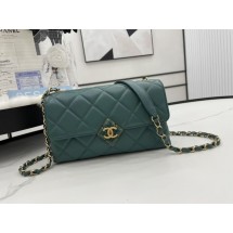 Fake 1:1 Chanel Flap Lambskin Shoulder Bag AS2557 green JK2805YK70