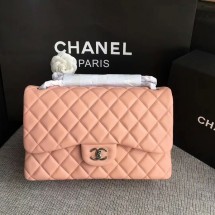 Fake 1:1 Chanel Flap Shoulder Bags Light Pink Original Lambskin Leather CF1113 Silver JK5725YK70