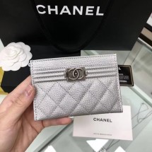 Fake Best BOY CHANEL Card Holder A84431 silver JK1408Nk59