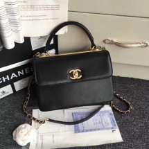 Fake Best Chanel Original small flap bag with top handle A92236 black JK4864Nk59