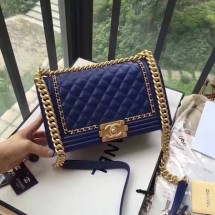 Fake Boy Chanel Flap Bag Original Leather B67086 Blue JK5451yQ90