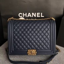 Fake Boy Chanel Flap Shoulder Bag Blue Original Cannage Pattern A67087 Gold JK5444qZ31