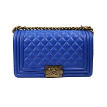 Fake Boy Chanel Flap Shoulder Bags Blue Original Sheepskin A67025 Gold JK861tu77