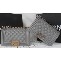 Fake Boy Chanel mini Flap Bag Original Sheepskin A67085 Grey JK524xR88