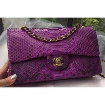 Fake Chanel 2.55 Series Flap Bags Peach Pink Original Python Leather A1112SA Gold JK370Hj78