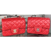 Fake Chanel Classic Flap Bag Original Sheepskin Leather A5171 Red JK492uQ71