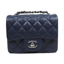 Fake Chanel Classic MINI Flap Bag CF1115 Royal Cannage Pattern Silver JK900yQ90