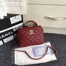 Fake Chanel Flap Bag vanity case Calfskin & Gold-Tone Metal A57905 Burgundy JK4907ny77