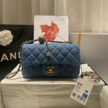 Fake Chanel Flap denim Shoulder Bag AS1116 blue JK2731Hj78