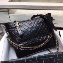 Fake CHANEL GABRIELLE Original leather Hobo Bag A93842 black JK5129lF58