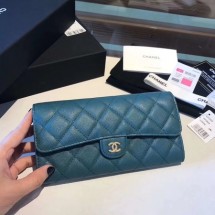 Fake Chanel long flap wallet A80759 blue JK1265yQ90