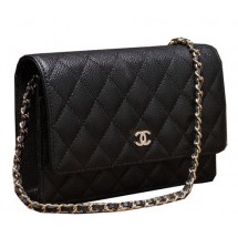 Fake Chanel mini Flap Bag A33814 Black Cannage Pattern Gold JK886Iw51