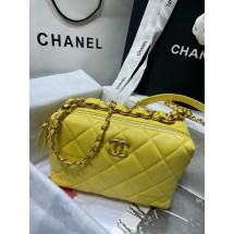 Fake Chanel Sheepskin AS1267 Gold-Tone Metal yellow JK2821Sq37