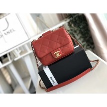 Fake Chanel small flap bag Lambskin & Gold Metal AS1357 red JK4353pE71