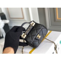 Fake CHANEL Top Handle Micro Mini Wallet On Chain AP2206 Black JK3186Sq37