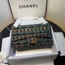 Fake CHANEL Tweed Calfskin -Tone & Gold-Tone Metal AS1112 green JK4422kw88