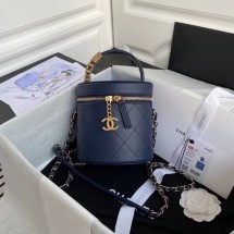 Fake Chanel vanity case AS2061 dark Blue JK3736Lh27