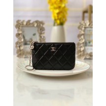 Fake Chanel zipped wallet Goatskin AP31504-5 Black JK1160eZ32