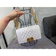 Fake Small boy chanel handbag AS67085 white JK4057kw88