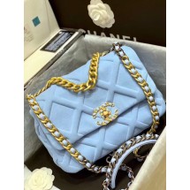 Fashion CHANEL 19 Flap Bag AS1161 light blue JK4242OM51