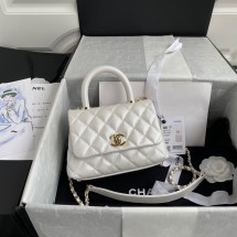 Fashion Chanel coco mini flap bag with top handle AS2215 white JK3357Of26