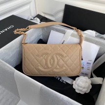 Fashion Chanel Original Caviar Leather Classic Bag 36988 Beige JK3933nV16