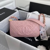 Fashion Chanel Original Caviar Leather Classic Bag 36988 pink JK3936Xr72