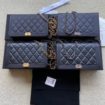 First-class Quality BOY CHANEL Original Wallet on Chain A80287 black JK2335Sf41