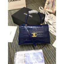 First-class Quality Chanel flap bag with top handle A93737 blue JK4890Sf41