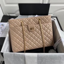 First-class Quality Chanel Original Lather Shopping bag AS6611 Beige JK3666fm32