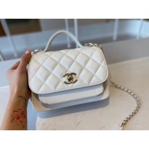 First-class Quality Chanel small flap bag Calfskin & Gold-Tone Metal A93749 white JK3795Sf41