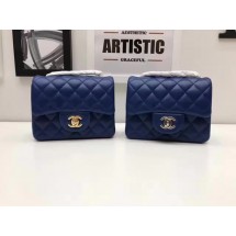 High Quality Imitation Chanel Classic MINI Flap Bag Original Sheepskin Leather A1115 Blue JK5978Vu82