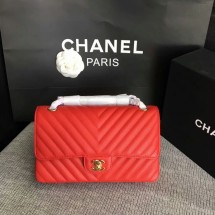 High Quality Imitation Chanel Flap Shoulder Bags Red Original Calfskin Leather CF1112 Gold JK5763wn47