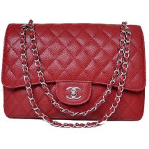 High Quality Imitation Chanel Jumbo Quilted Classic Flap Bag Burgundy Cannage Patterns A58600 Silver JK697Vu82