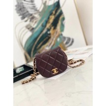 High Quality Imitation Chanel mini Flap Shoulder Bag Original leather AP2344 Wine JK3058Vu82