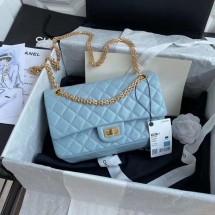 Hot Chanel 2.55 Calfskin Flap Bag A37586 sky blue JK3862cT87