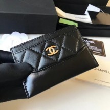 Hot Chanel classic wallet Calfskin & Gold-Tone Metal A84368 black JK1136cT87